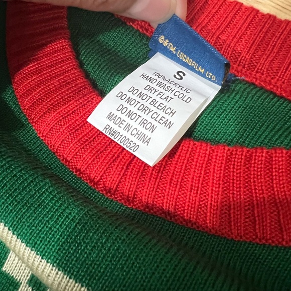 STAR WARS Boba Fett Green Red Winter Sweater Mando Mandalorian - Picture 5 of 6